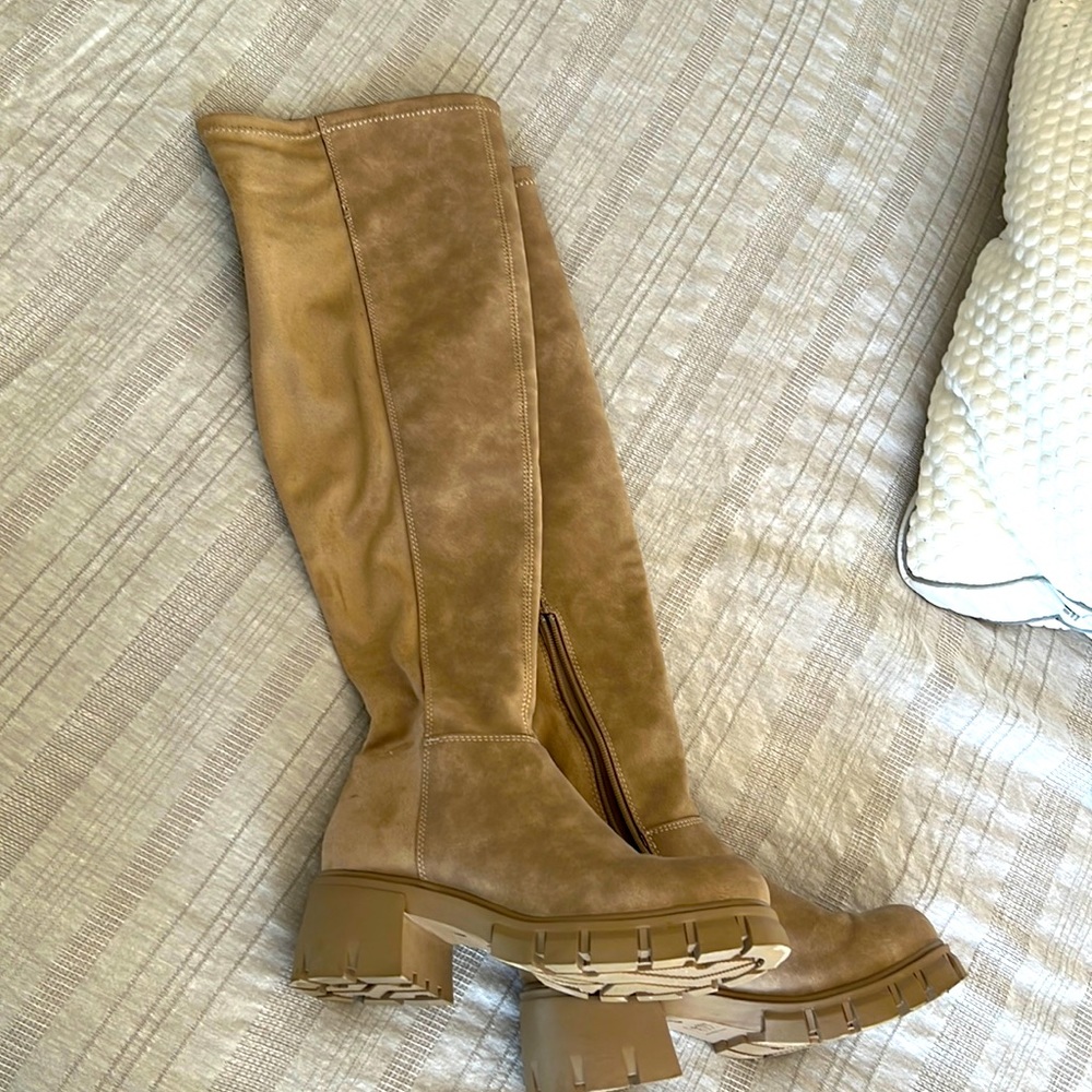 MIA brand knee high boots in suede